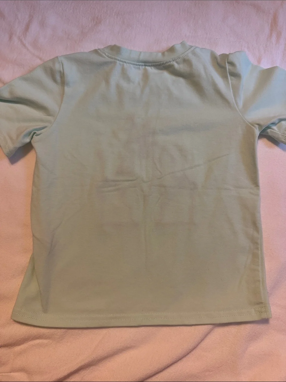 Abby & Evie Light green unisex castle Appliqué Tee